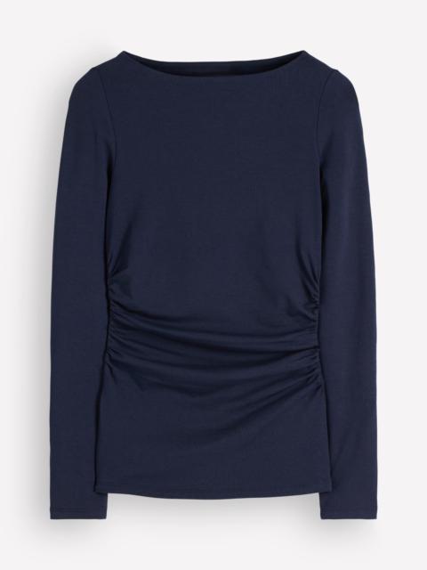 BODEN Gathered Detail Long sleeve-Navy