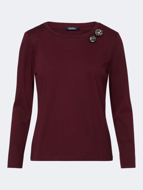'S Max Mara Embellished cotton-jersey T-shirt