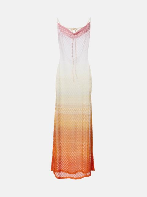 Wave lamé beach cover-up