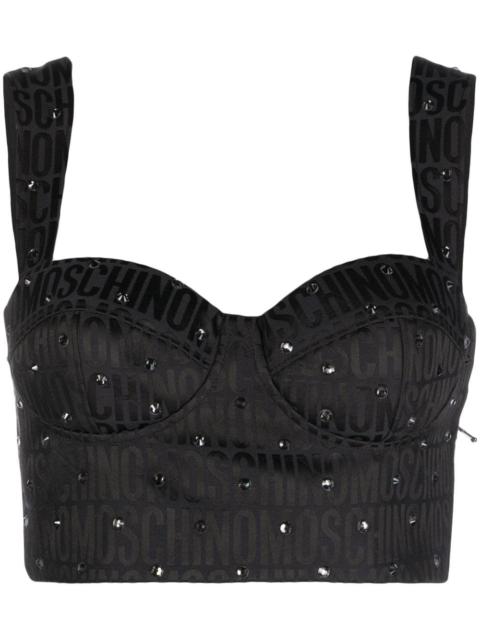 Moschino crystal-embellished corset top