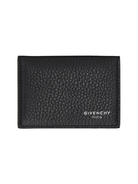 Givenchy Black Flap Grained Leather Card Holder