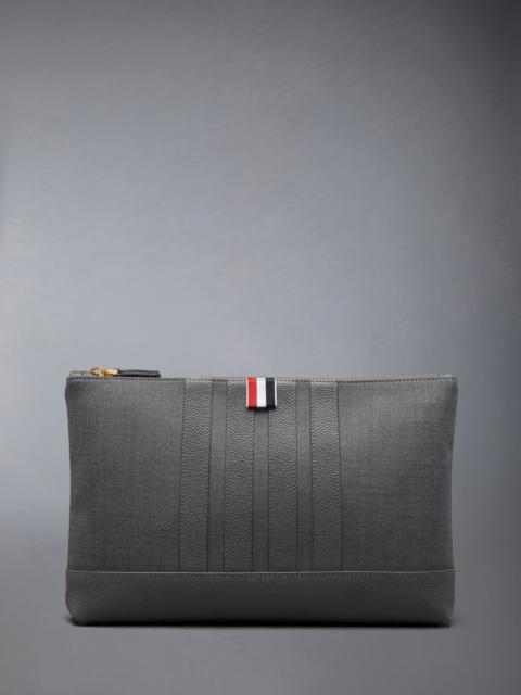 Thom Browne Large Wool 4-Bar Pouch