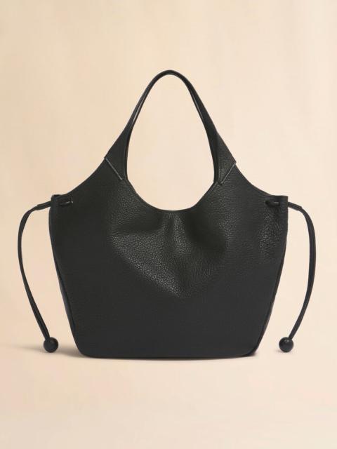 Marni BLACK LEATHER TRUNKAROO SOFT MEDIUM TOTE BAG