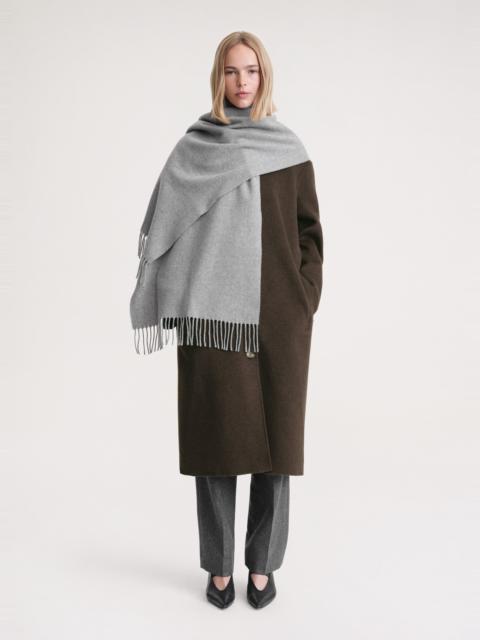 Classic wool scarf light grey mélange