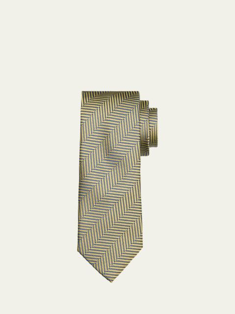 Men's Jacquard Herringbone Silk Tie