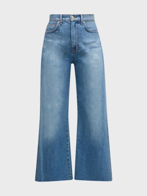 VERONICA BEARD Taylor Cropped High Rise Wide-Leg Jeans