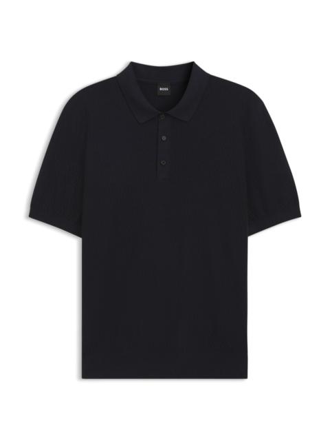 BOSS REGULAR-FIT KNIT POLO IN STRUCTURED FABRIC