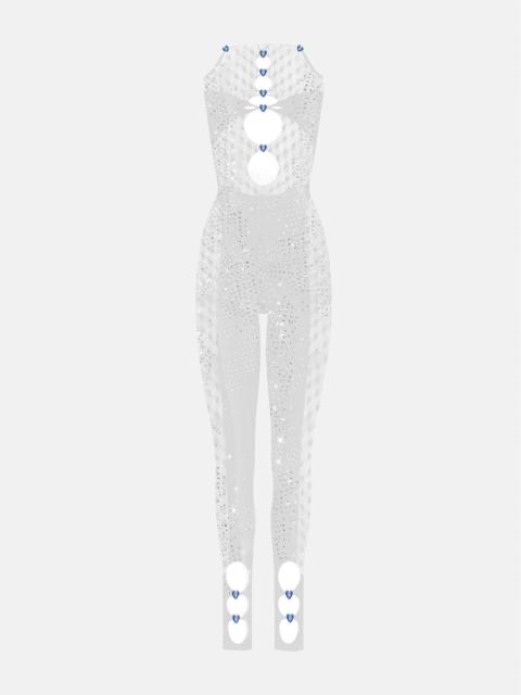 POSTER GIRL RHINESTONED JANICE JUMPSUIT OPTIC WHITE