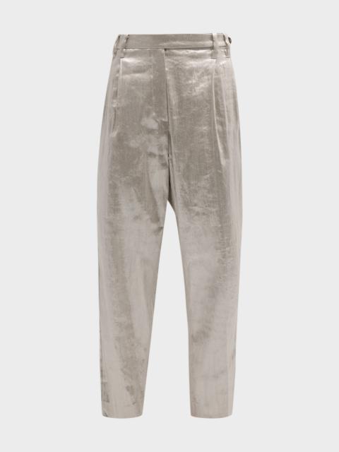 Linen Metallic Tailored Pants