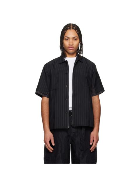 Black Matelasse Twill Shirt