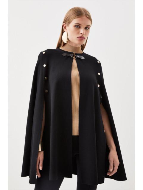 KAREN MILLEN Popper Detail Knit Cape