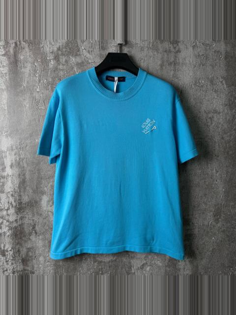 Louis Vuitton Louis Vuitton Pin Logo Embroidered Crew Neck Short Sleeve Top