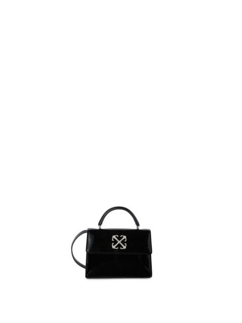 Off-White Black Patent Strass Baby Jitney Bag
