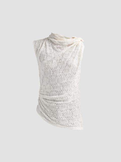 Proenza Schouler Women's Circe Draped Floral Cotton-Blend Top - Alabaster