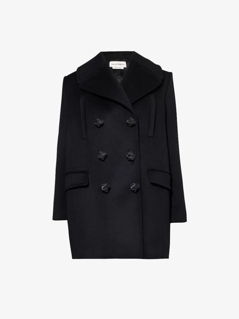 Alexander McQueen Double-breasted short wool coat