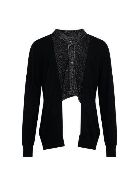 Comme des Garçons Homme Plus Wool Jersey Contrast Panel Cardigan