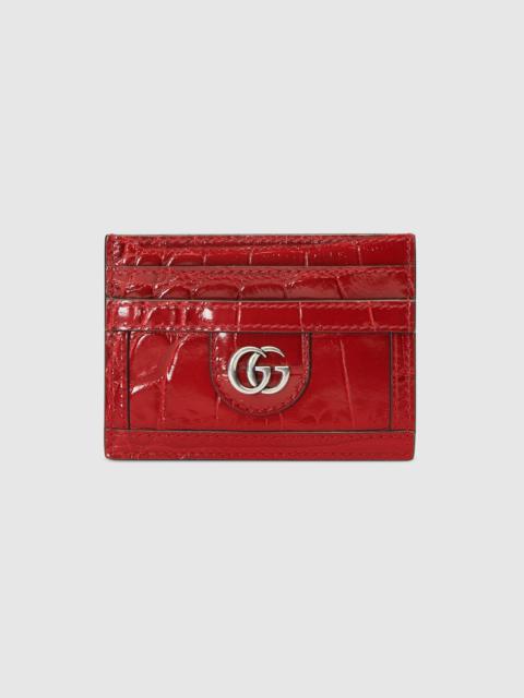 GUCCI Crocodile card case with Double G
