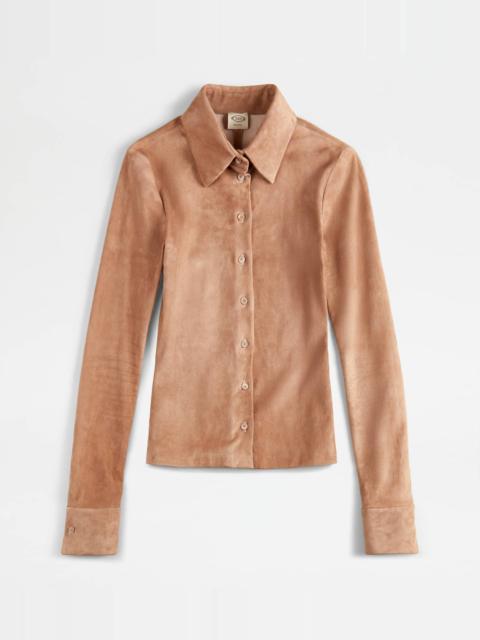Tod's SHIRT IN SUEDE - PINK