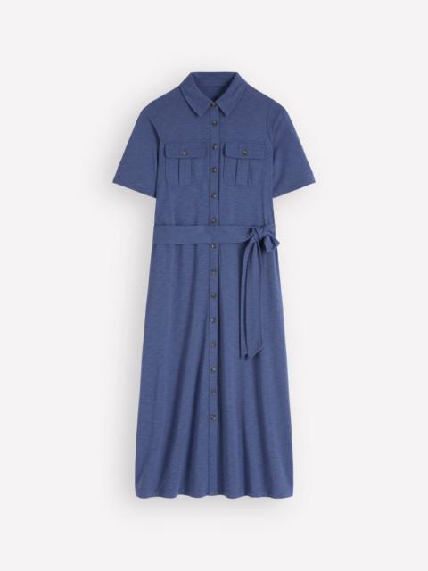 BODEN Mavis Midi Jersey Shirt Dress-Denim Blue