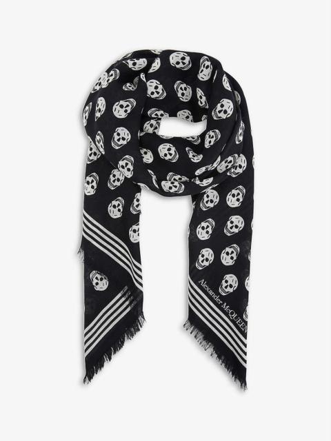 Alexander McQueen Skull-print wool scarf