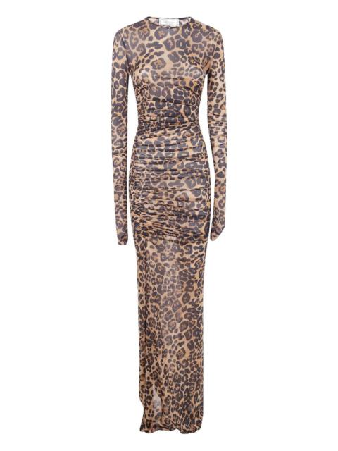 Blumarine leopard-print ruched maxi dress