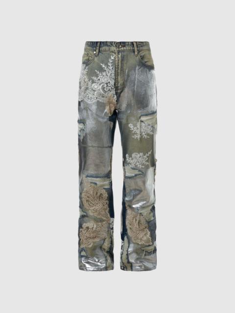 WHO DECIDES WAR METALLIC LACE DENIM