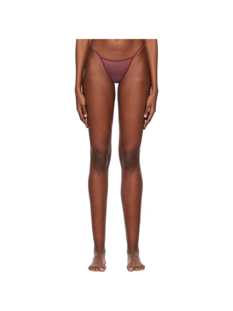 NENSI DOJAKA Burgundy Sheer Briefs