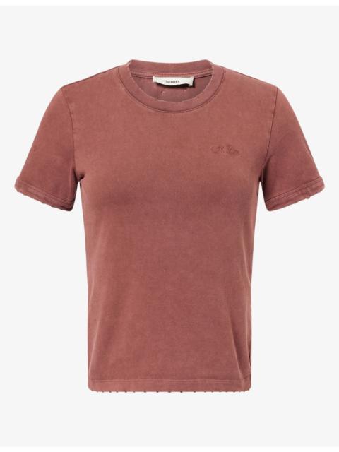 SIEDRÉS Corvo Embroidered Washed Cotton-Jersey T-Shirt