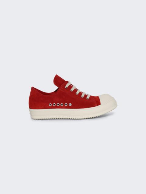 Rick Owens Temple Low Grommet Sneakers Carnelian And Milk