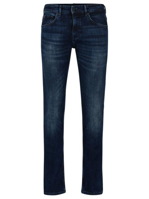 BOSS EXTRA-SLIM-FIT JEANS IN INDIGO SUPER-STRETCH DENIM