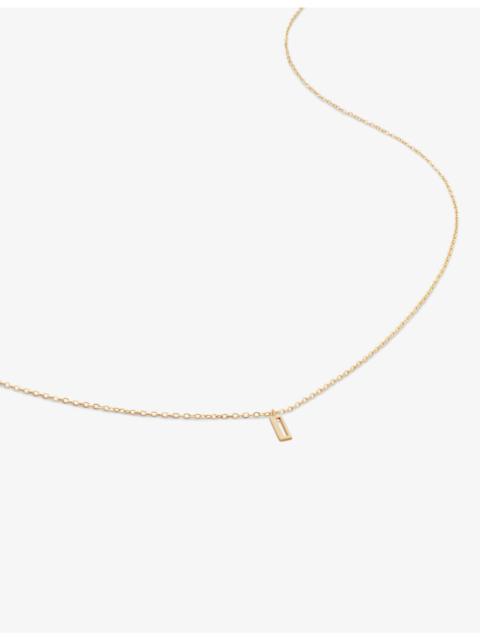MONICA VINADER Small letter I 14ct yellow-gold pendant necklace