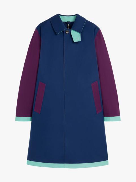 OXFORD BLUE PATCHWORK BONDED COTTON 3/4 COAT