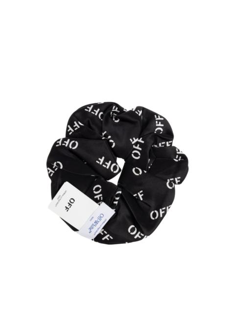 Off-White logo-print silk scrunchie
