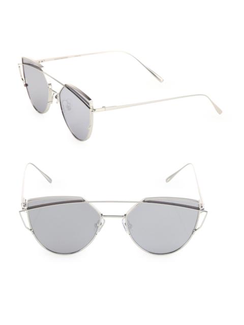 GENTLE MONSTER Love Punch 55MM Mirrored Cat Eye Sunglasses - Silver