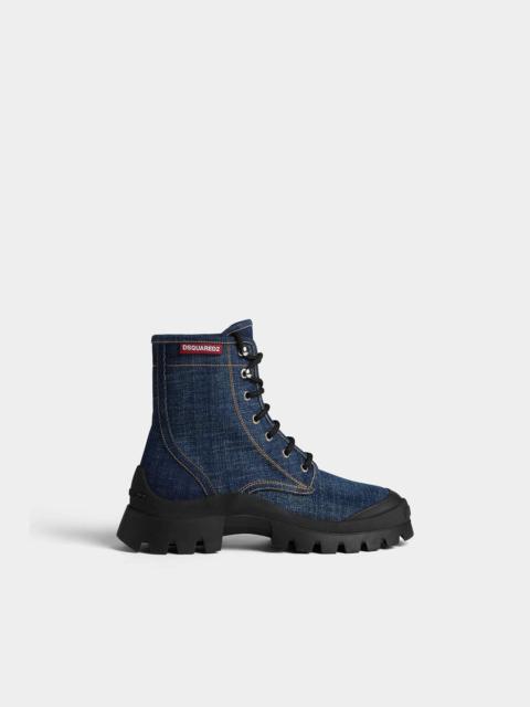 DSQUARED2 DENIM COMBAT BOOTS