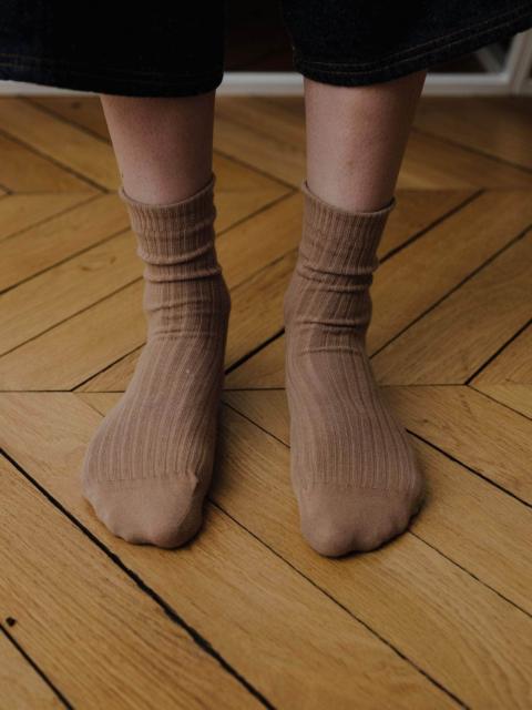 BASERANGE Rib Overankle Socks - Organic Cotton Rib