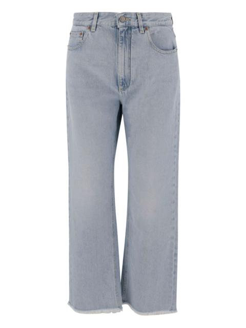 Valentino frayed straight-leg jeans