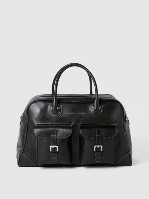Brunello Cucinelli Grained calfskin weekender bag