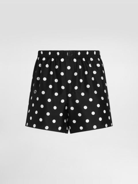 Dolce & Gabbana Polka dot-print silk twill boxer shorts