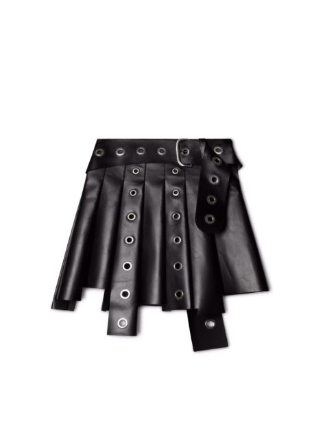 Off-White Eyelets Asym Pleated Skirt