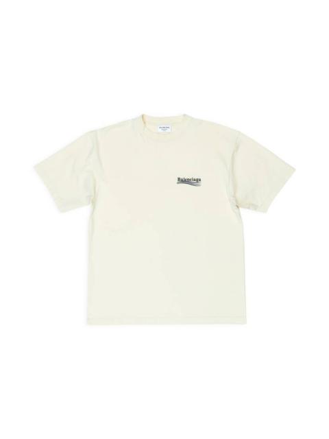 BALENCIAGA Women's Political Campaign T-shirt Large Fit in Blue