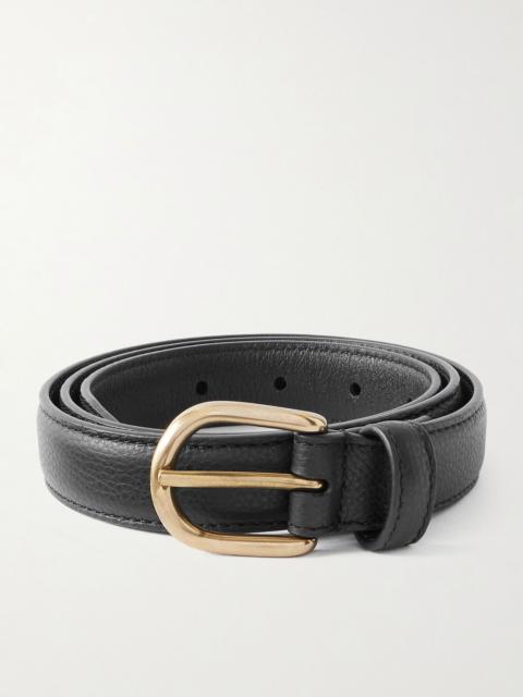 SAMAN AMEL Cardon 2.5cm Full-Grain Leather Belt Black
