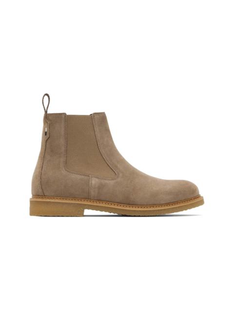 BOSS Beige Elasticated Panels Chelsea Boots