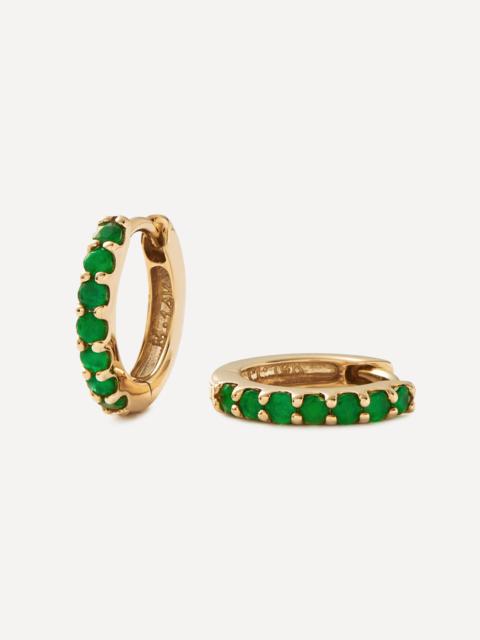 MISSOMA 14ct Gold Fine Emerald Huggie Hoop Earrings