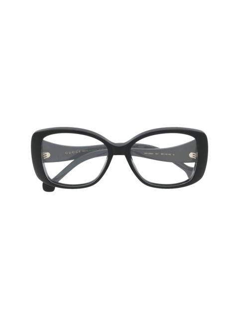 Oversize square frame glasses
