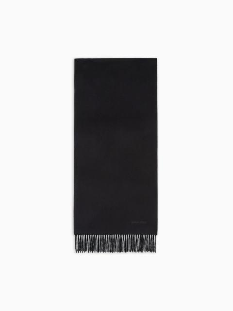 GIORGIO ARMANI Cashmere scarf with embroidered logo