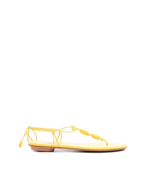 AQUAZZURA Oaxaca knotted leather flat sandals
