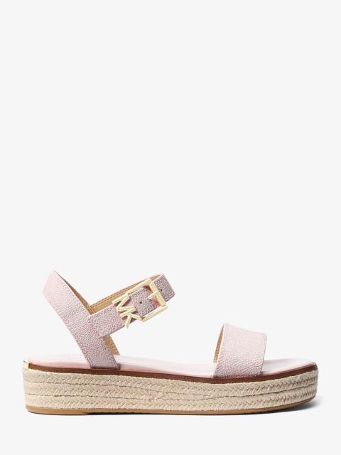 MICHAEL KORS Richie Signature Logo Platform Espadrille Sandal