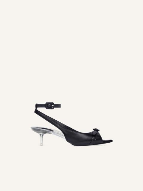 courrèges LEATHER KITTEN HEEL SANDALS