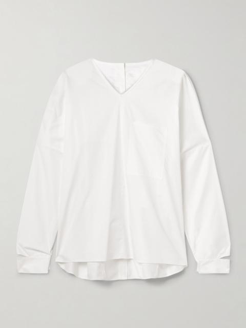 Tibi Oversized cutout cotton-poplin shirt White